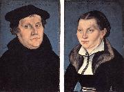 CRANACH, Lucas the Elder Diptych with the Portraits of Luther and his Wife df oil on canvas